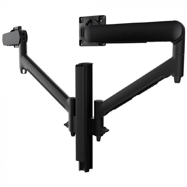 Atdec AWMS-2-D40 Dual Dynamic Monitor Arms on 400mm Post. Max Load: 8kg, Heavy Duty F-Clamp Desk Fixing, VESA up to 100x100. Black.-0
