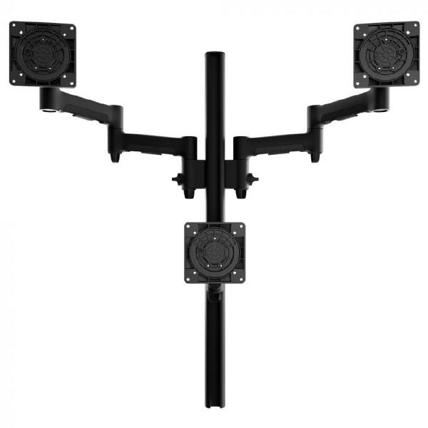 Atdec AWMS-3-TH467 Triple Monitor "Stack" Desk Mount and Grommet Clamp Desk Fixing, Black-0