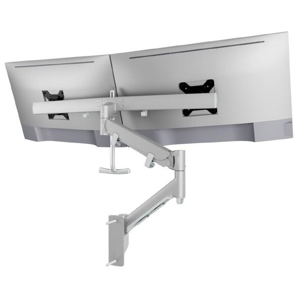 Atdec AWMS-RHXW Tandem Crossbar Dual Monitor Wall Mount. Max Load 2-7kg per device. VESA up to 100x100. Silver-0