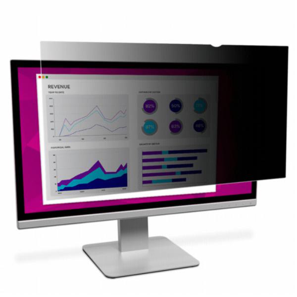 3M High Clarity Privacy Filter, 21.5", 16:9, Monitor, Blue Light Reduction, Gloss-to-Gloss, Slide Mounts, Adhesive Strips-0