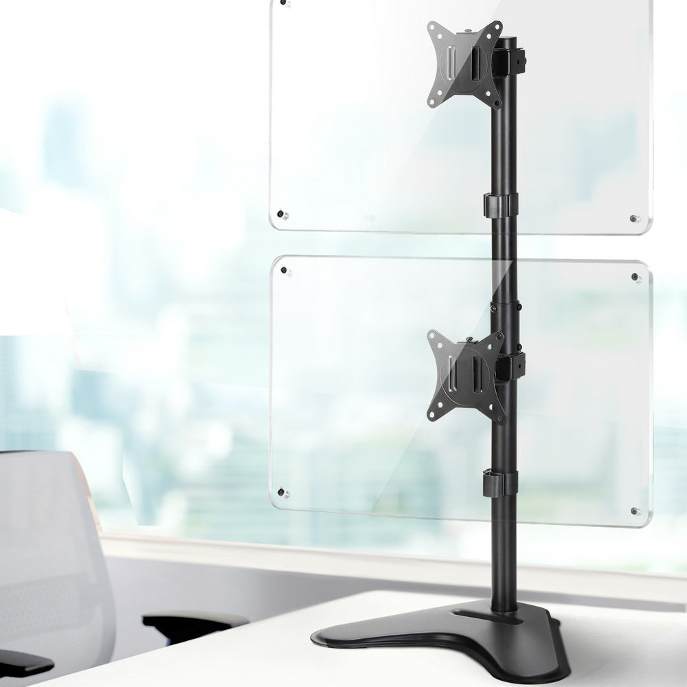 Artiss Monitor Arm Stand Dual Mount HD LED TV Bracket Holder Freestanding-6
