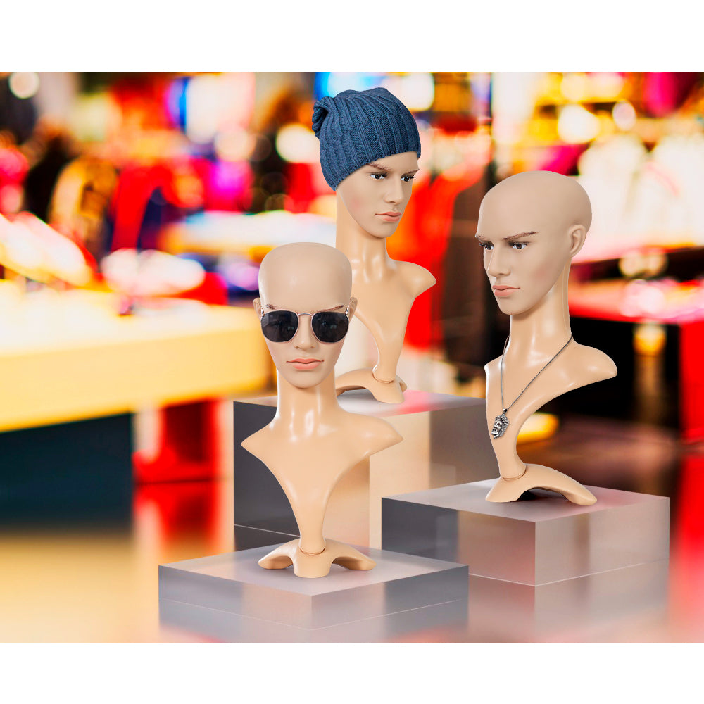 Embellir Male Mannequin Head Dummy Model Display Shop Stand Professional Use-7