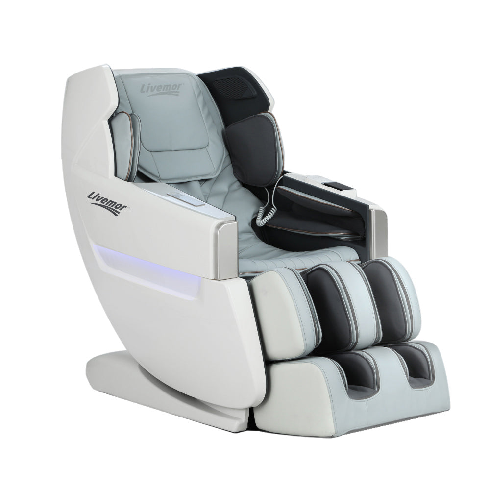 Livemor Massage Chair Electric Recliner Massager White Varitas-6