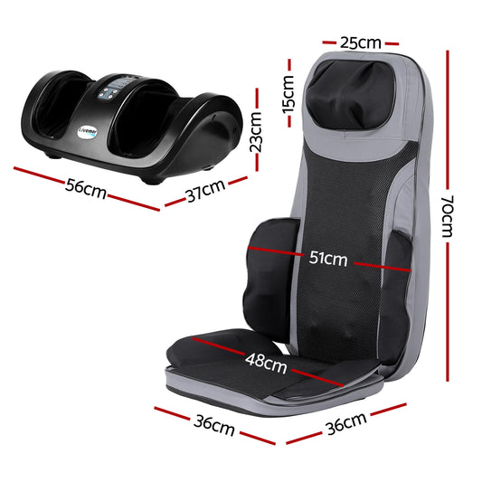 Livemor Full Back Massage Seat Cushion Heating With Kneading Foot Massagers-1