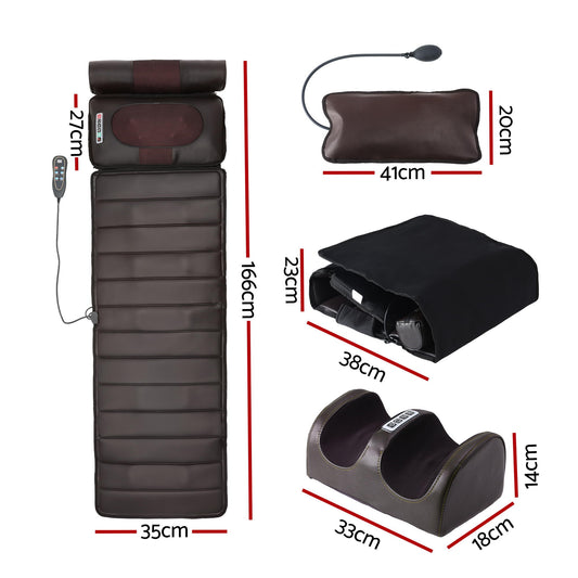 Livemor Massage Mat Kneading Neck Foot Massager Heated Vibration Airbag Mattress-1