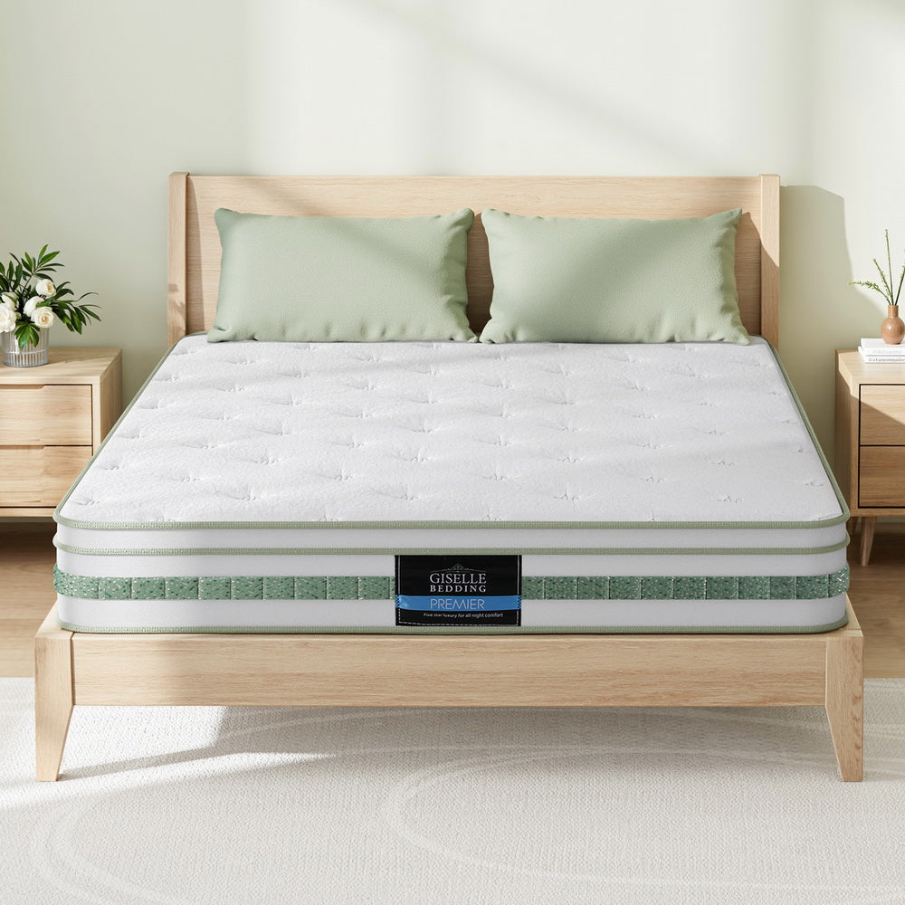 20cm Giselle Mattress Double Green Tea Mattresses-6