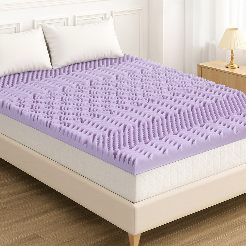 Giselle 8cm Memory Foam Mattress Topper Lavender Infused Bamboo Cover 7-Zone Queen-6