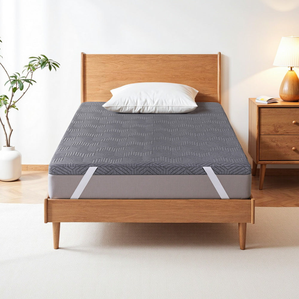 Giselle 8cm Memory Foam Mattress Topper Gel Dual Layer Foam Bamboo King Single-6