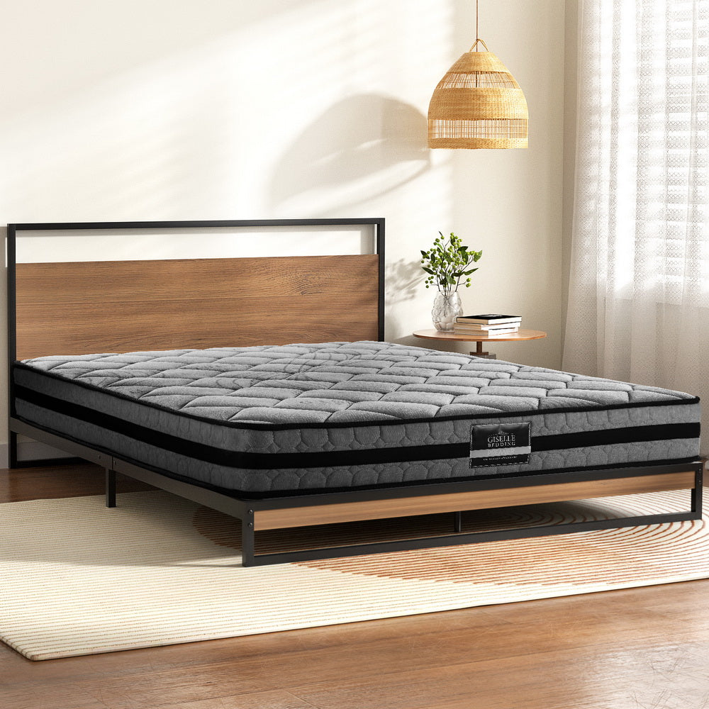 Artiss Metal Bed Frame Double Size Beds Platform with Mattress-6