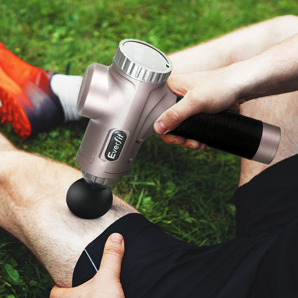 Everfit Massage Gun 30 Speed 6 Heads Vibration Muscle Massager Chargeable Gold-7