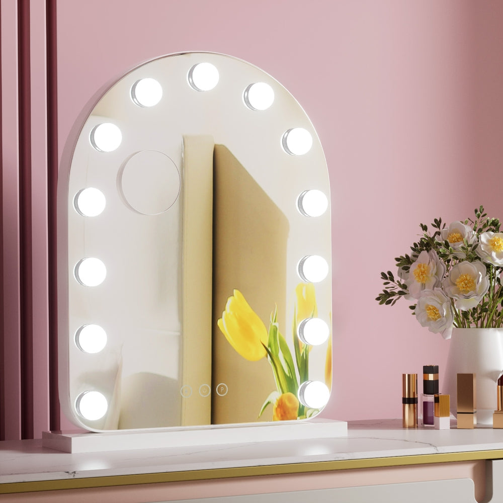 Embellir Makeup Mirror 40x50cm Dressing Vanity LED Bulb Light with 5x Magnification White Arch-6