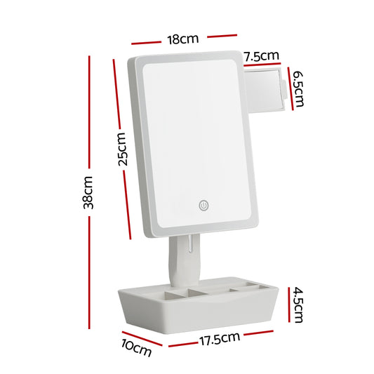 Embellir Makeup Mirror 10X Magnifying with LED light Storage Cosmetic Mirror-1