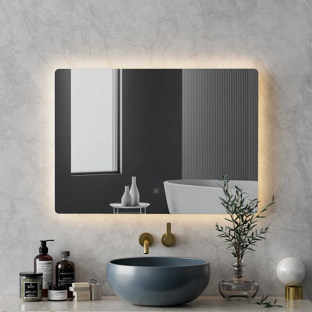 Embellir Wall Mirror 70X50cm with LED Light Bathroom Home Decor Round Rectangle-6
