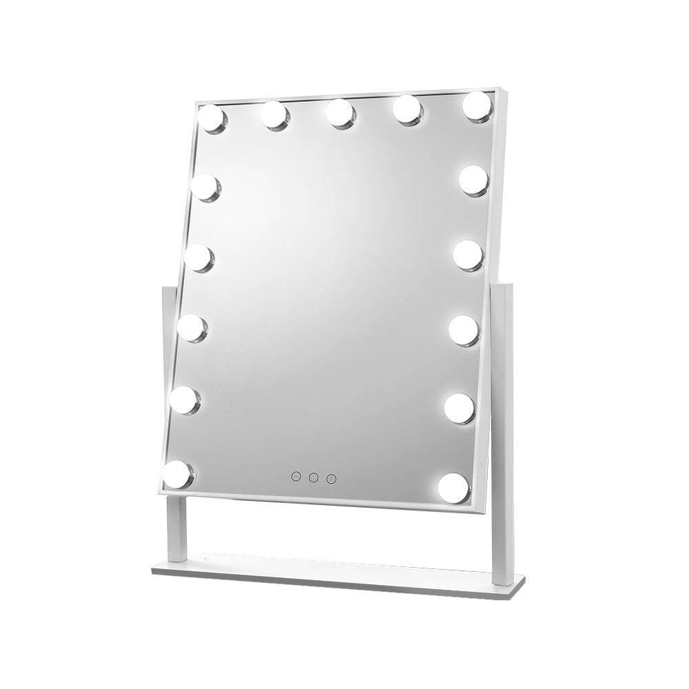 Embellir Makeup Mirror 40x50cm Hollywood Vanity with LED Light Rotation Tabletop-7