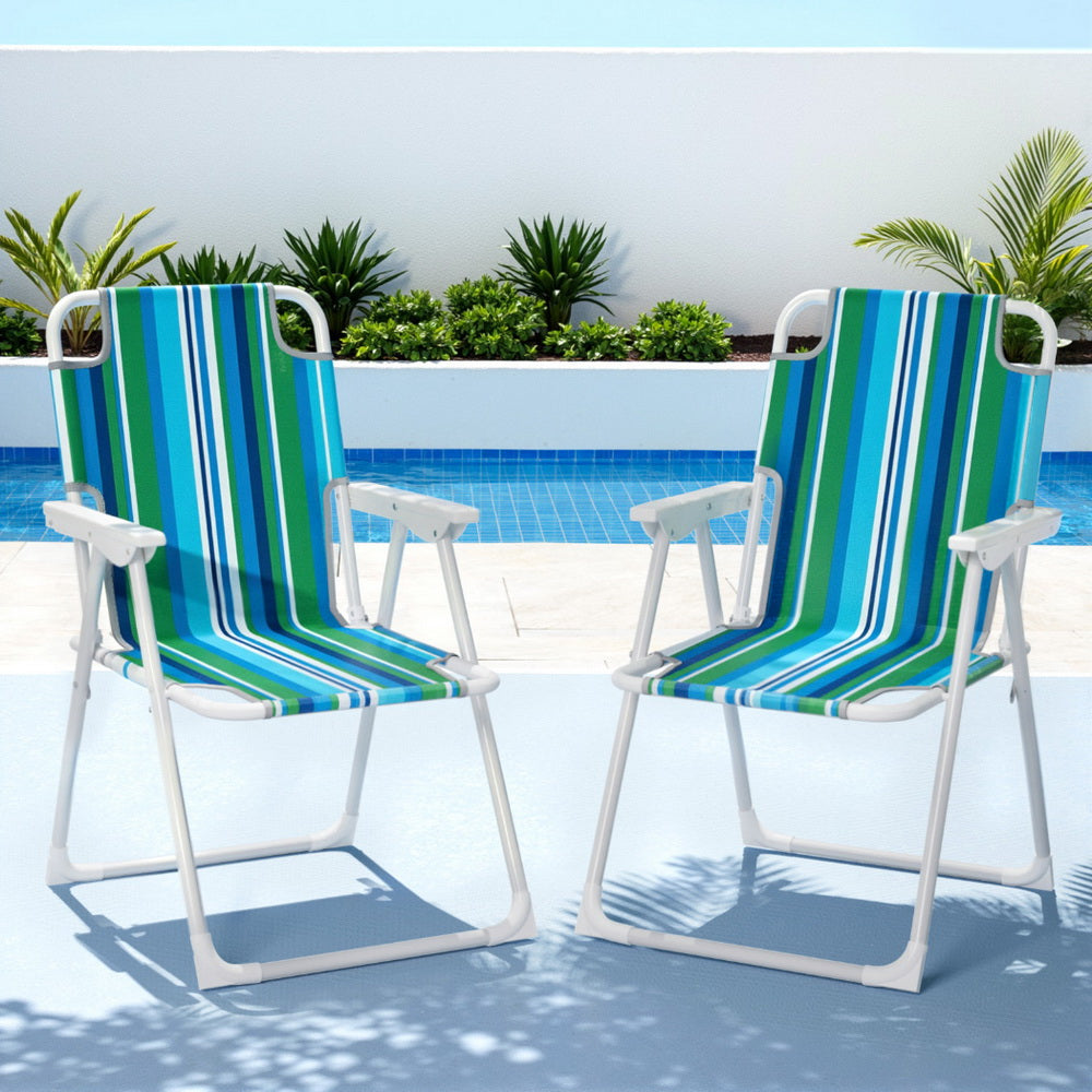 Gardeon Outdoor Chairs Folding Camping Chair Steel Portable Patio Furniture-6