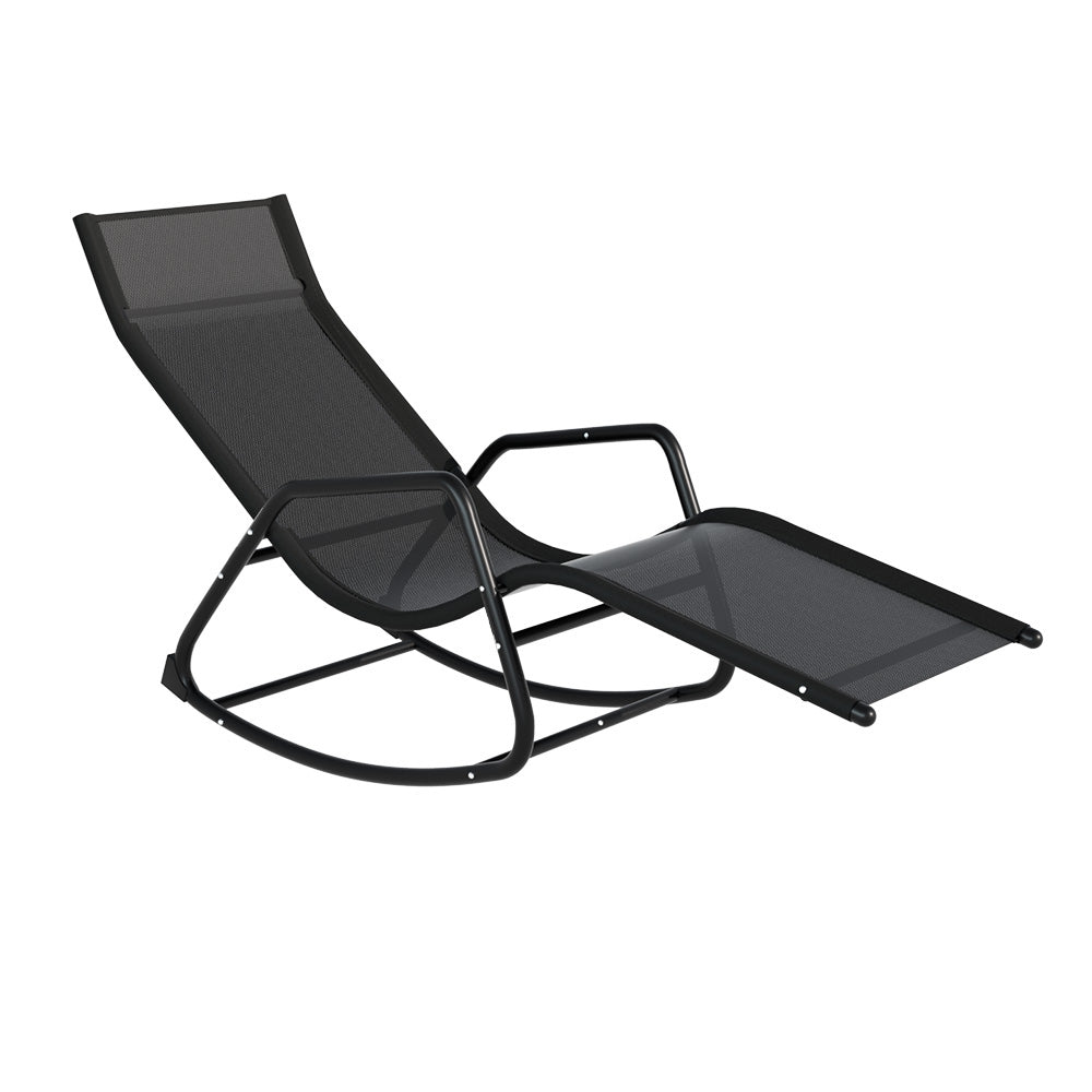 Gardeon Sun Lounge Rocking Chair Outdoor Lounger Patio Furniture Pool Garden-6