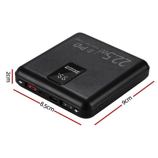 10000mAh Portable Power Bank PD22.5W Quick Charging Fast Charger for Phone Black-1