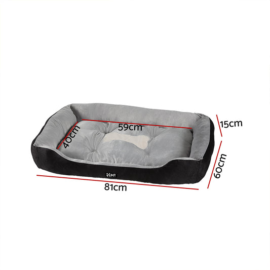 i.Pet Pet Bed Dog Cat Calming Soft Sleeping Comfy Plush Mat Cave Washable Black-1