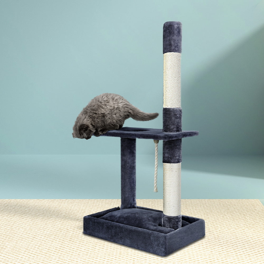 i.Pet Cat Tree 102cm Scratching Post Tower Scratcher Condo House Board Grey-6