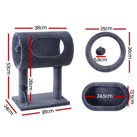 i.Pet Cat Tree 53cm Scratching Post Tower Scratcher Wood Condo House Trees Grey-1