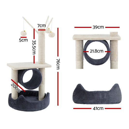 i.Pet Cat Tree 76cm Scratching Post Tower Scratcher Condo House Hanging toys-1