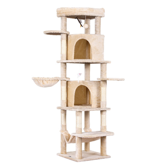 i.Pet Cat Tree Tower 167cm Large Scratching Post Furniture Scratcher House Beige-1