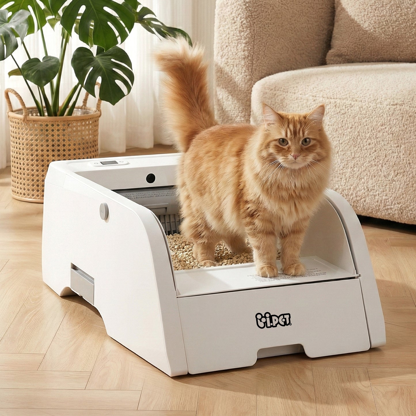 i.pet Automatic Cat Litter Box Self Cleaning Smart Pet Toilet App Control 5L White
