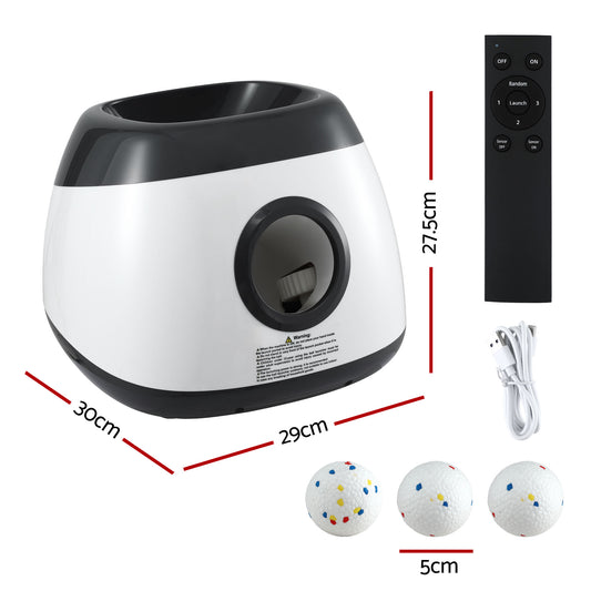 i.Pet Dog Ball Launcher Thrower with 6 ETPU Balls & 14/18/22m Launch Distance Black