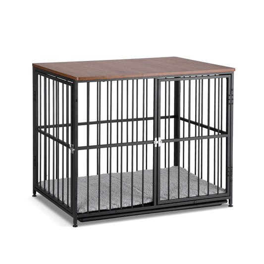 i.Pet Large Dog Crate Furniture 93cm Dog Cage Puppy Pet Wooden Black