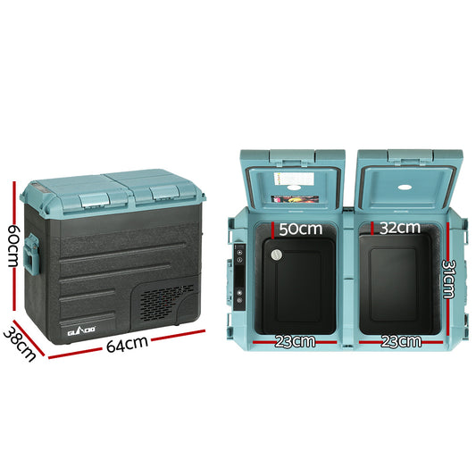 Glacio 60L Portable Fridge Freezer Cooler Camping 12V/24V/240V Caravan Car-1