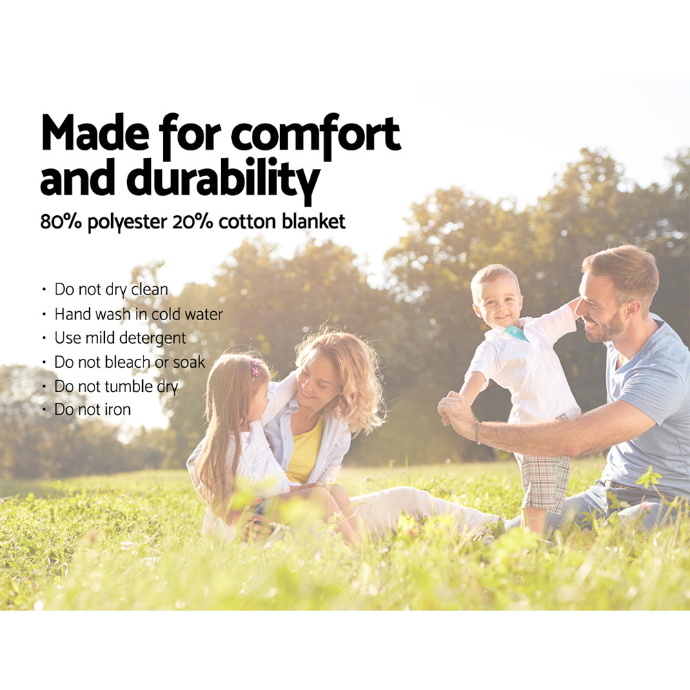 Alfresco 4 Person Picnic Basket Set Insulated Outdoor Blanket Bag-5