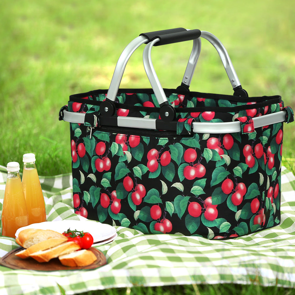 Alfresco Picnic Basket Folding Bag Hamper Food Storage Insulated-7