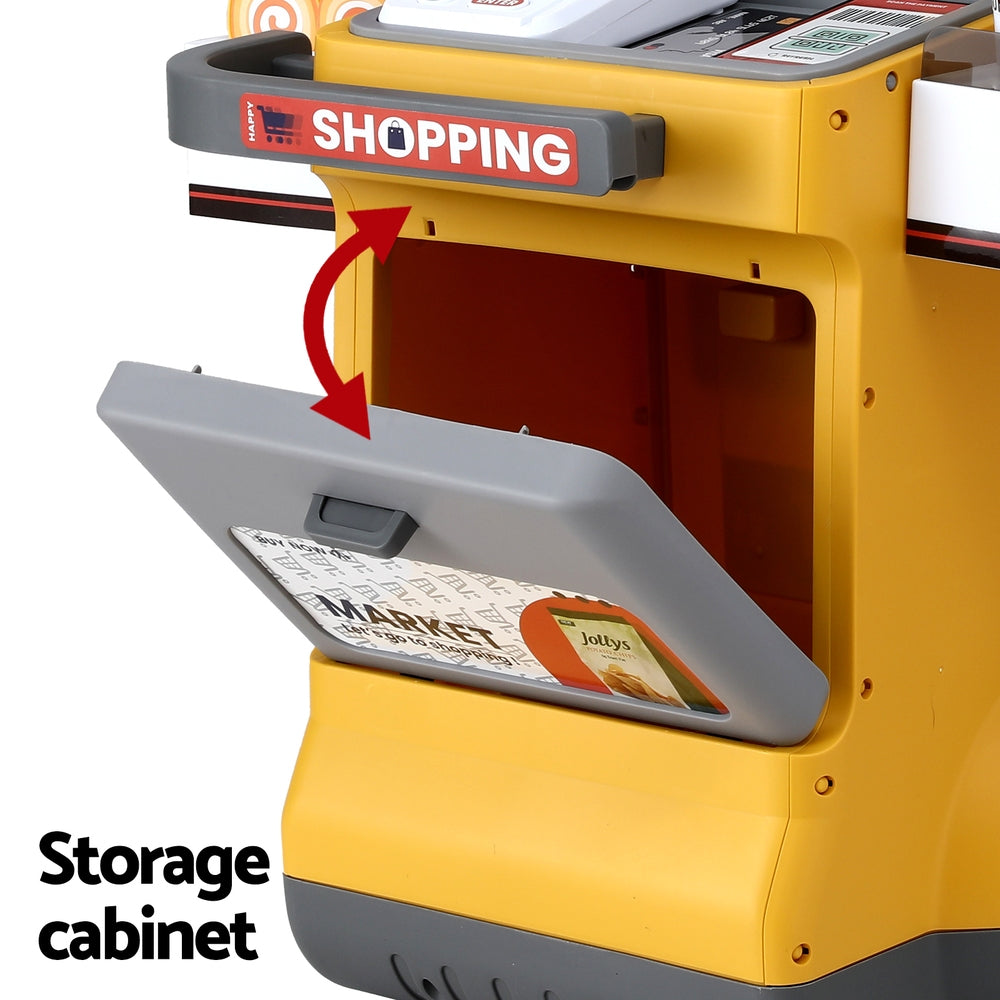 Keezi Kids Pretend Playset Supermarket Shopping Role Play Toy Cash Food 48PCS-7