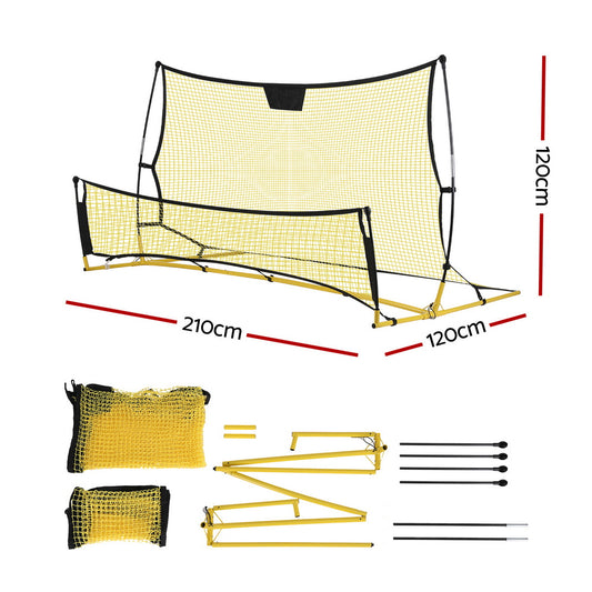 Everfit 2.1m Football Soccer Net Portable Goal Net Rebounder Sports Training Yellow-1