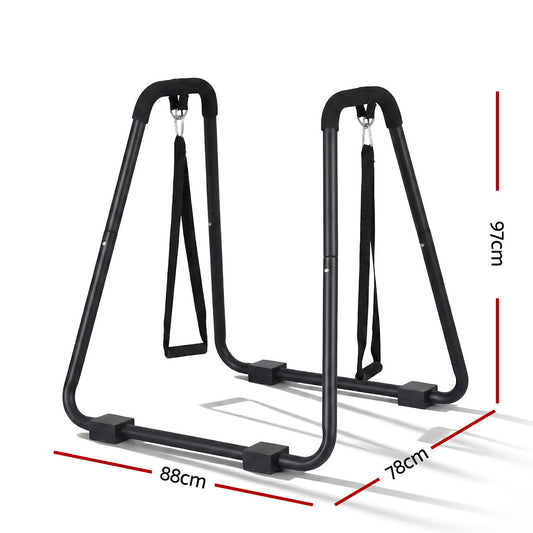 Everfit Dip Station Parallel Bars Heavy Duty Home Gym Stand Calisthenics Black