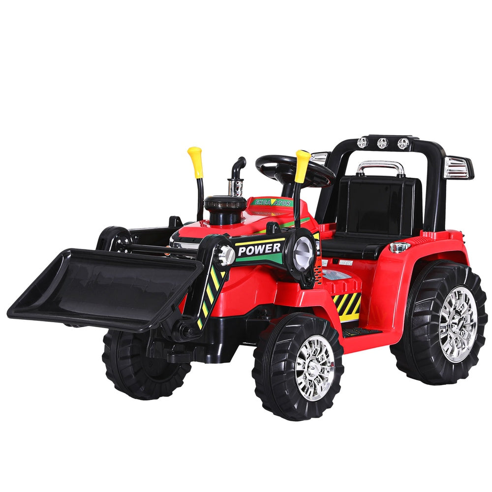 Rigo Kids Electric Ride On Car Bulldozer Digger Loader Remote 6V Red-6