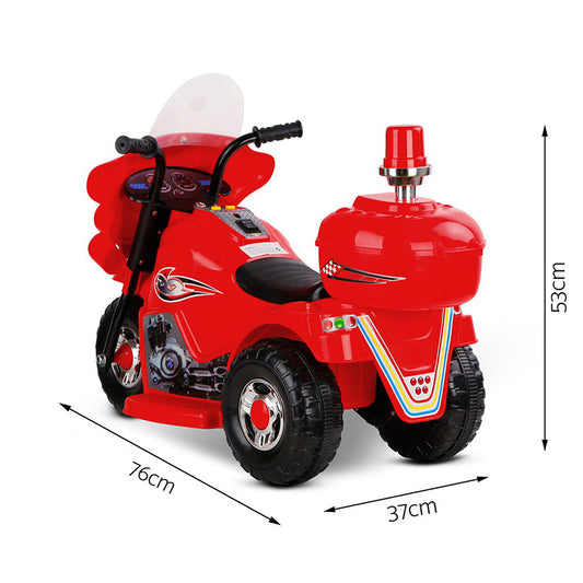Rigo Kids Electric Ride On Police Motorcycle Motorbike 6V Battery Red-1