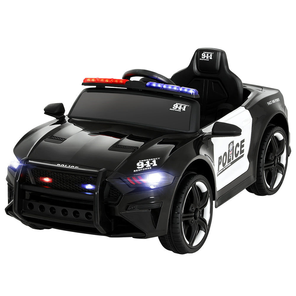 Rigo Kids Ride On Car Electric Patrol Police Cars Battery Powered Toys 12V Black-6