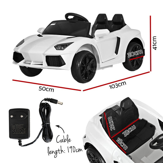 Rigo Kids Electric Ride On Car Ferrari-Inspired Toy Cars Remote 12V White-1