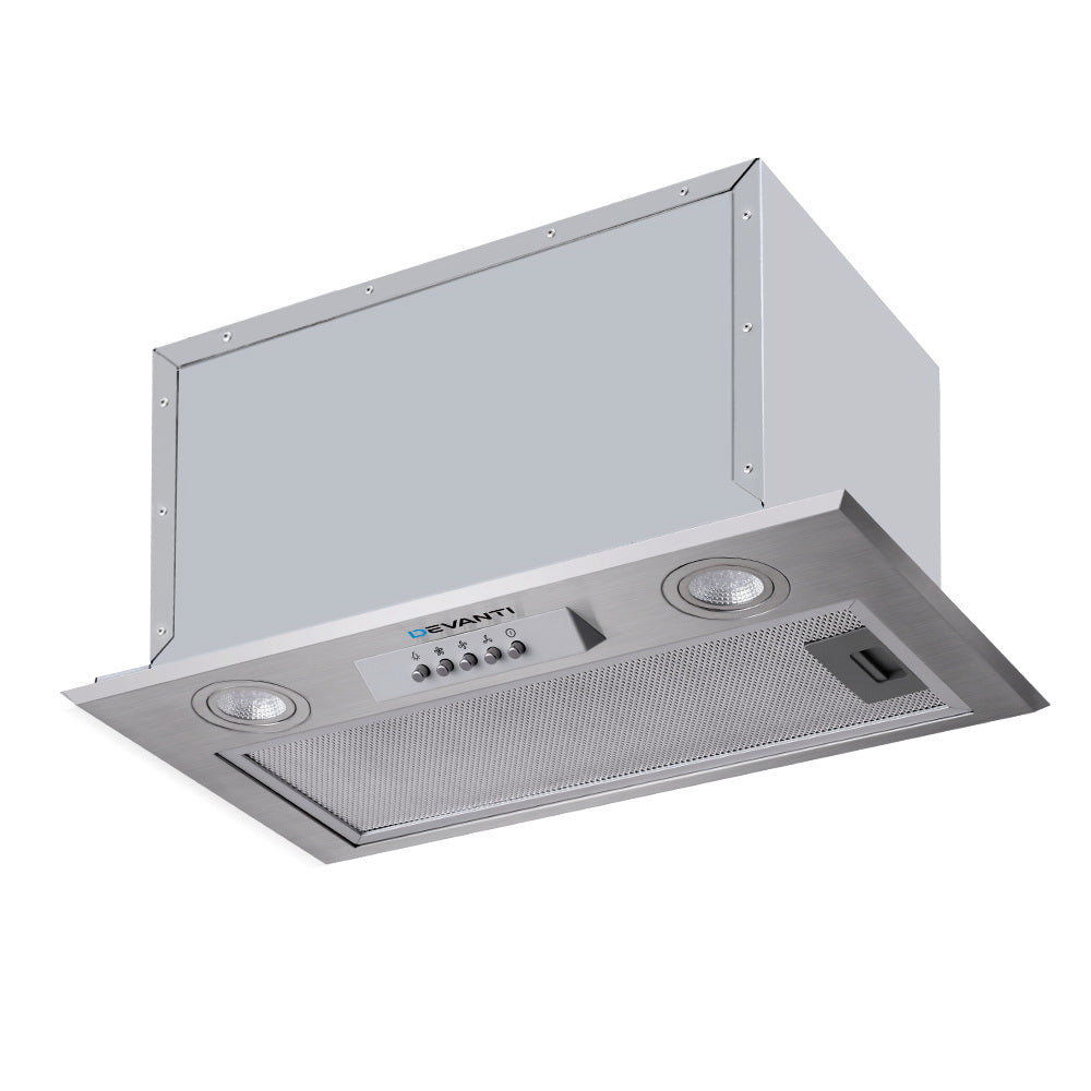 Devanti 520mm Range Hood 52cm Rangehood Stainless Steel-6