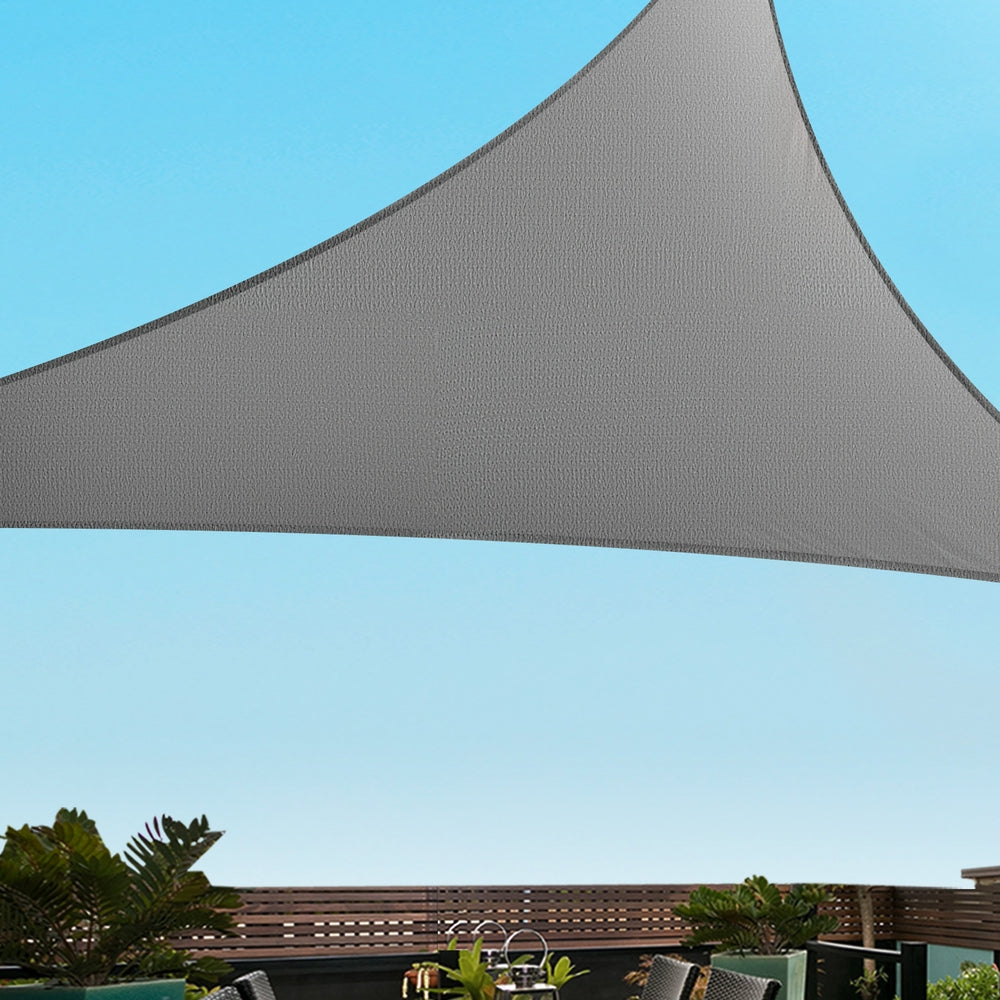 Instahut Shade Sail Cloth Shadecloth Canopy Triangle 280gsm 5x5x7.1m-5