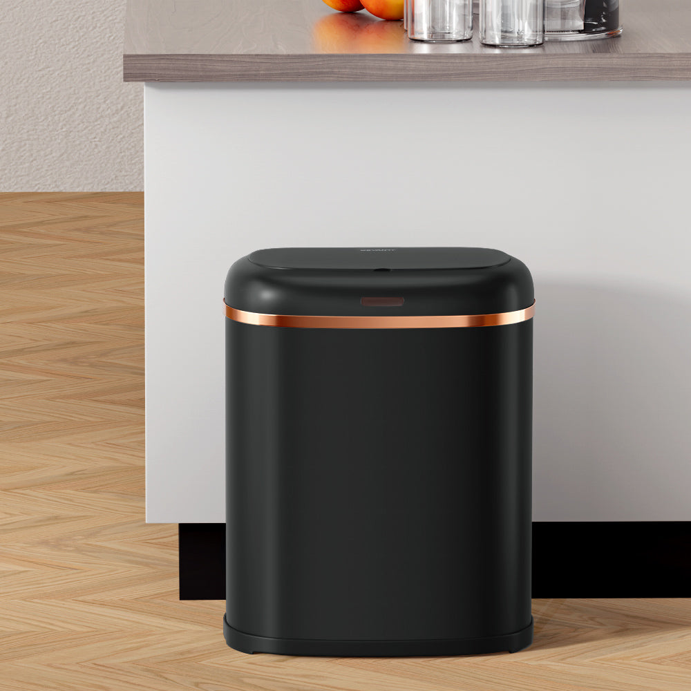 Devanti 38L Motion Sensor Bin Rubbish Automatic Black-6