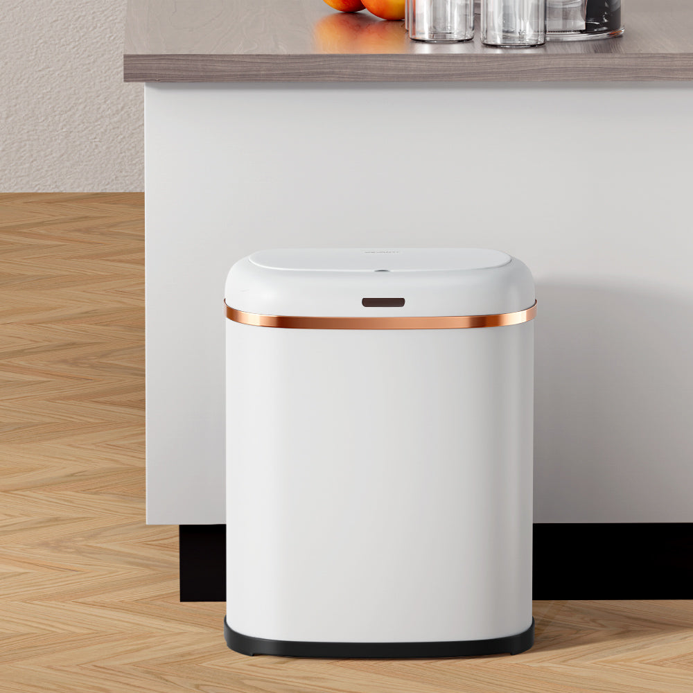 Devanti 38L Motion Sensor Bin Rubbish Automatic White-6