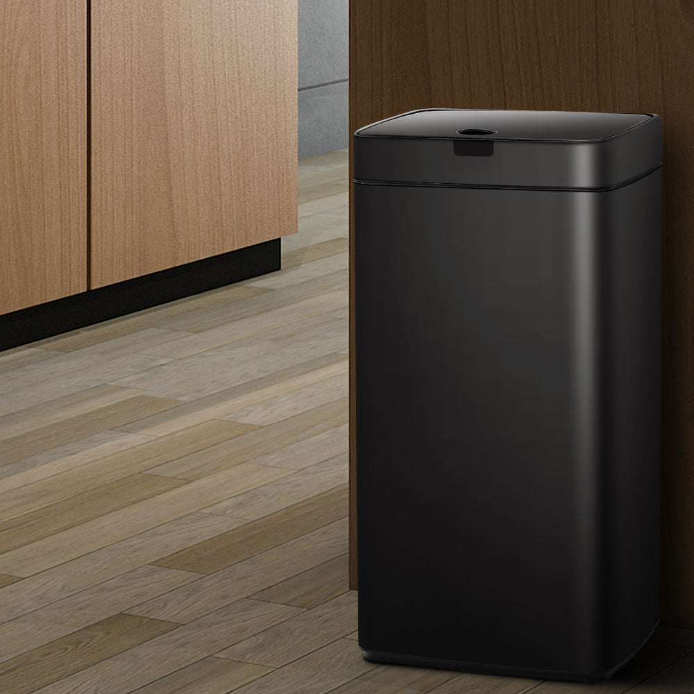 Devanti 45L Motion Sensor Bin Rubbish Automatic Black-6