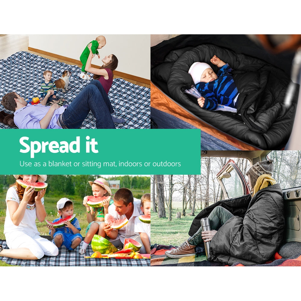 Weisshorn Sleeping Bag Single Thermal Camping Hiking Tent Grey 0°C-5