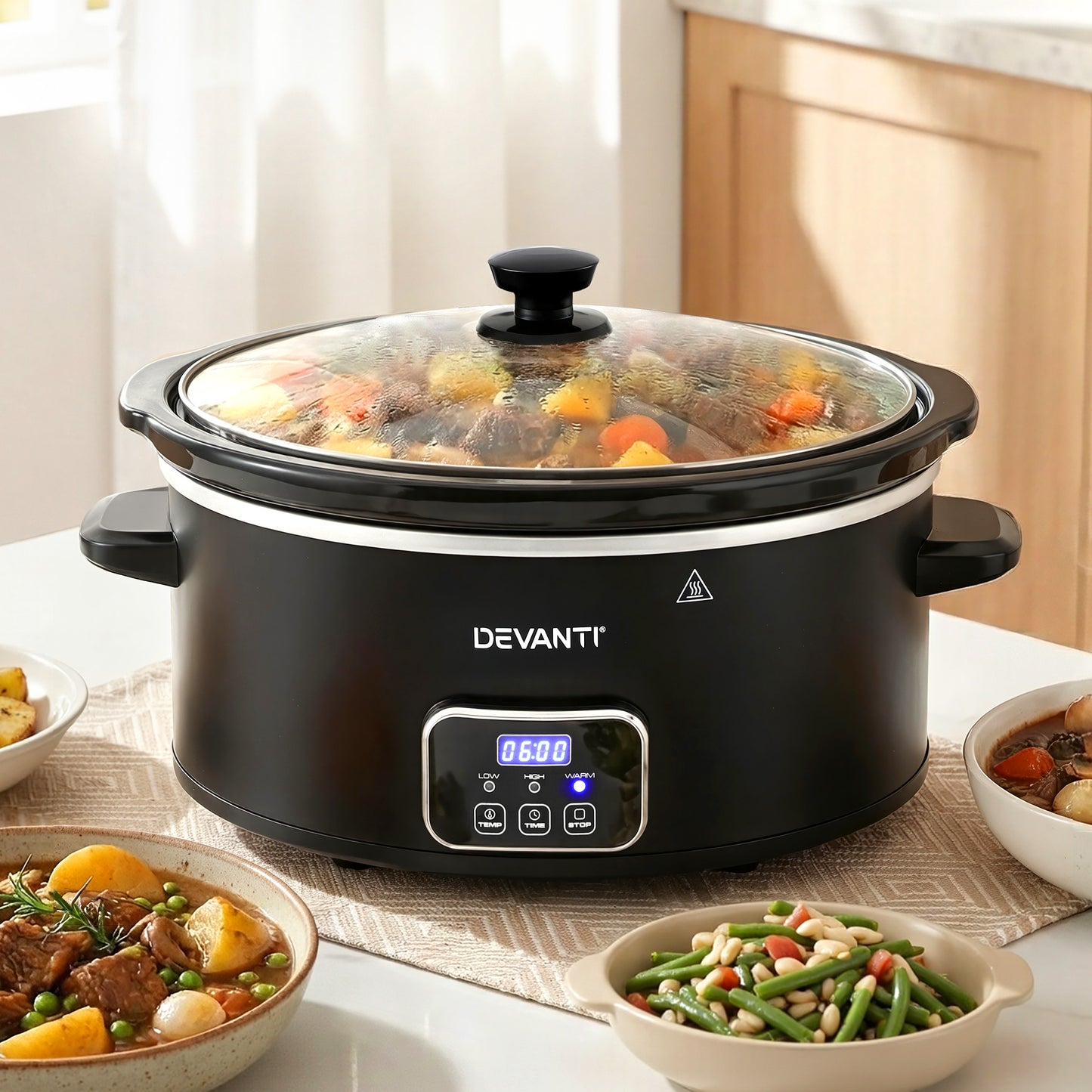 Devanti 5.6L Slow Cooker Electric Multi Cooker with 3 Heat Settings and Keep Warm Function