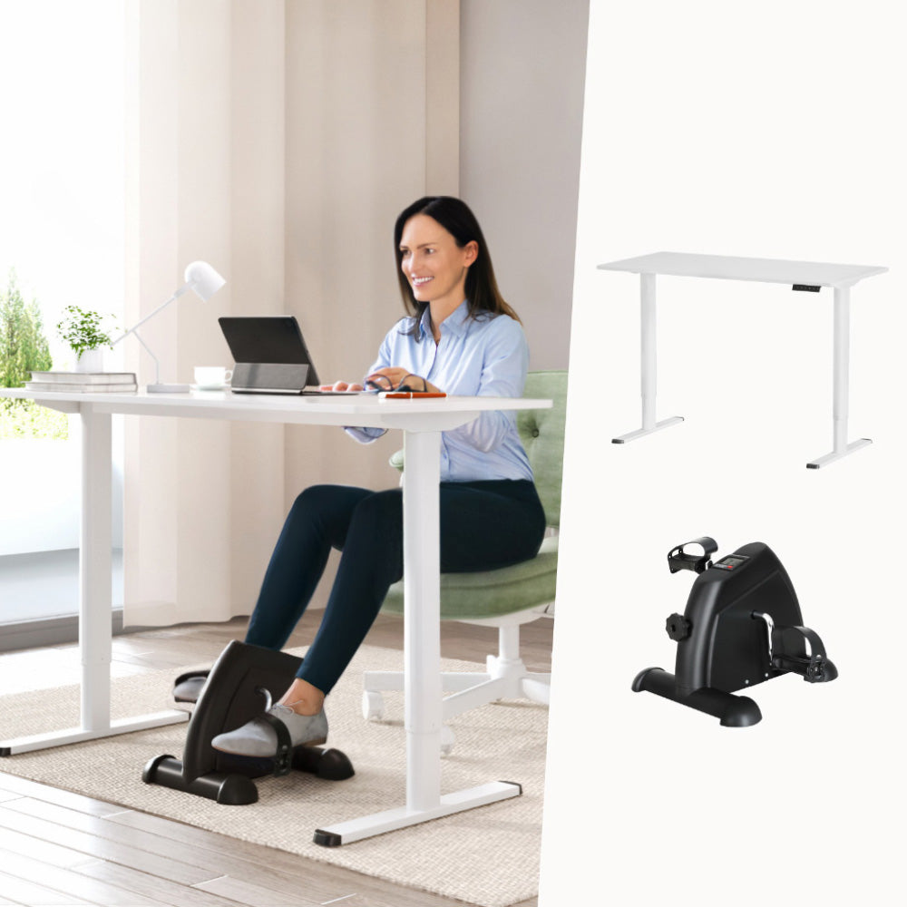 Artiss 120cm Electric Standing Desk with Mini Peal Exercise Bike Home Office-6