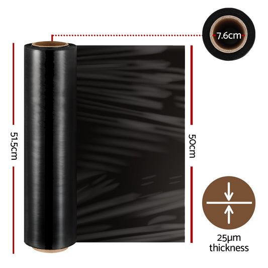 500mm x 400m Stretch Film Pallet Shrink Wrap 1 Roll Package Use Plastic Black-1