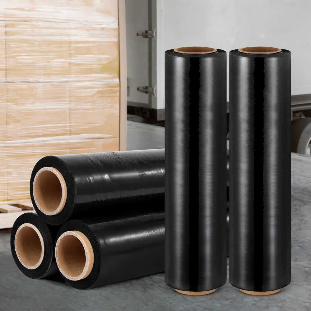500mm x 400m Stretch Film Pallet Shrink Wrap 5 Rolls Package Use Plastic Black-6