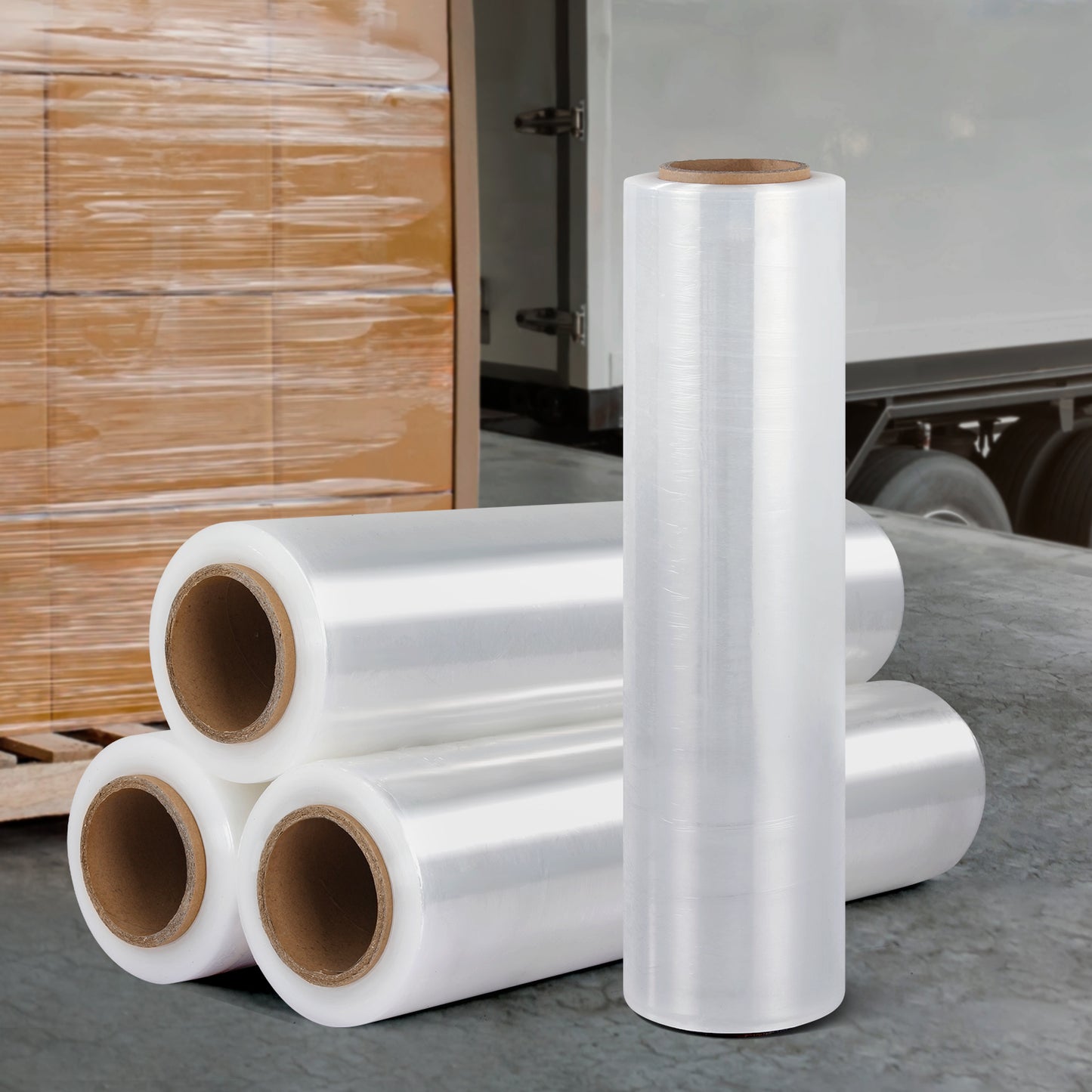 500mm x 400m Stretch Film Pallet Shrink Wrap 4 Rolls Package Use Plastic Clear-6